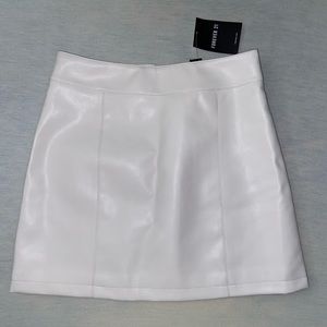 Forever 21 white leather mini skirt